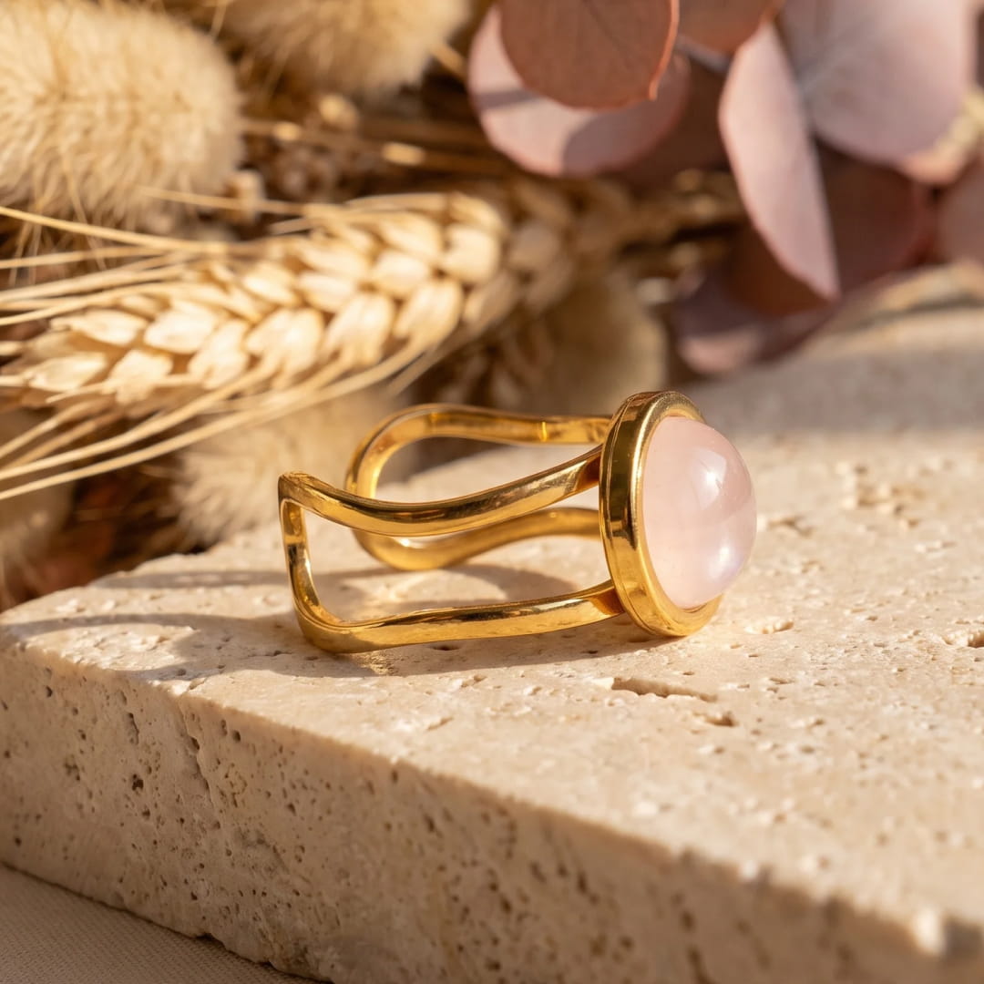 "Iris" Ring in Rose Quartz