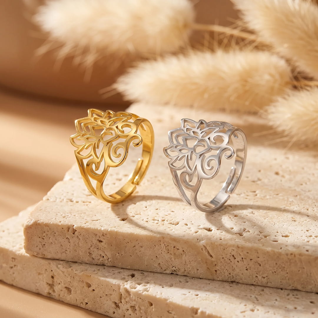 "Bohemian Lotus" Adjustable Ring