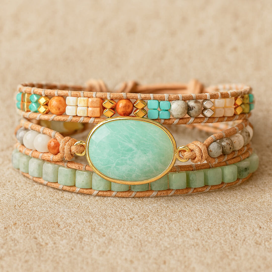 "Amazonite Gentleness" Wrap Bracelet