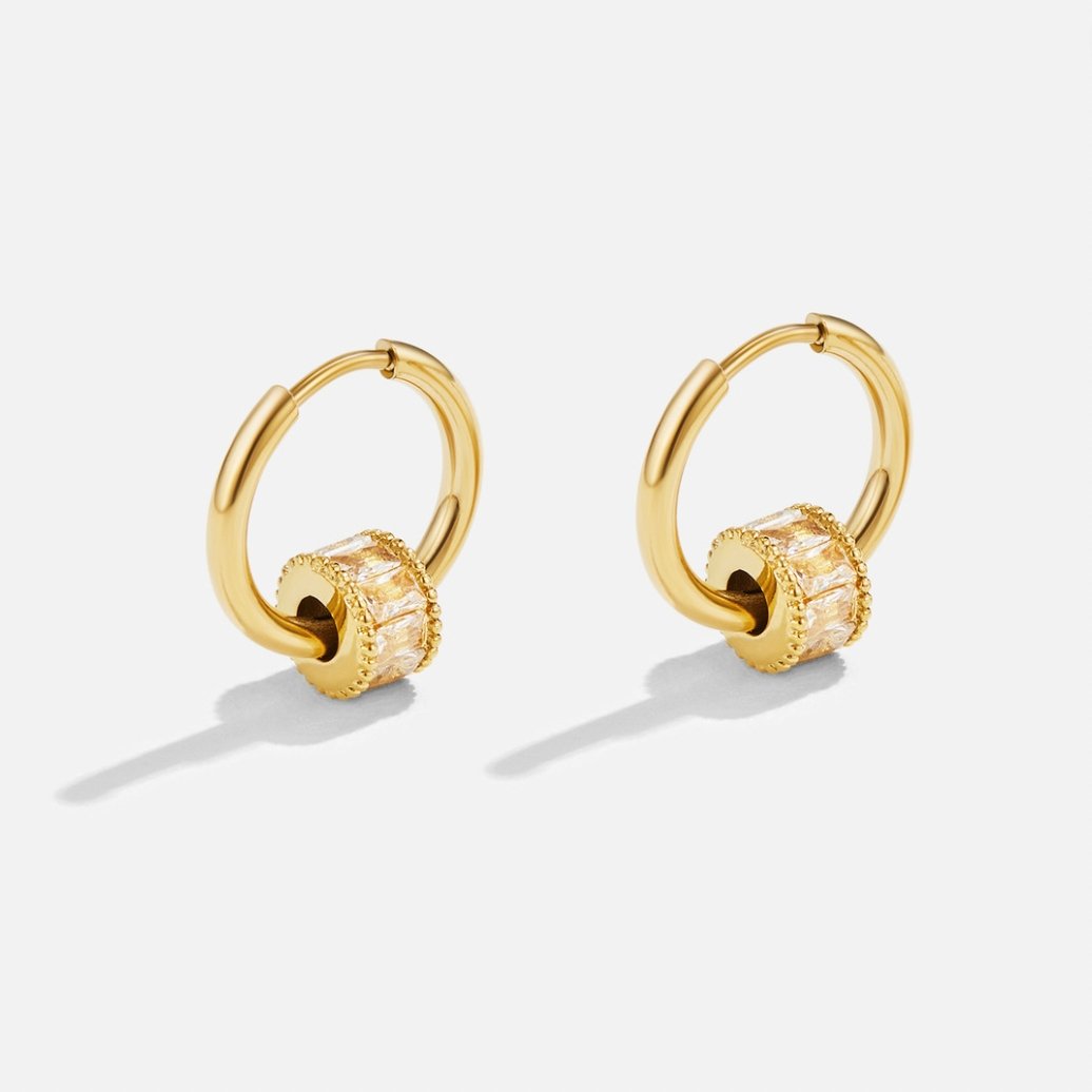 Lidia Crystal Charm Hoops