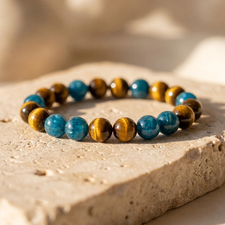 "New Momentum" Bracelet in Apatite & Tiger's Eye