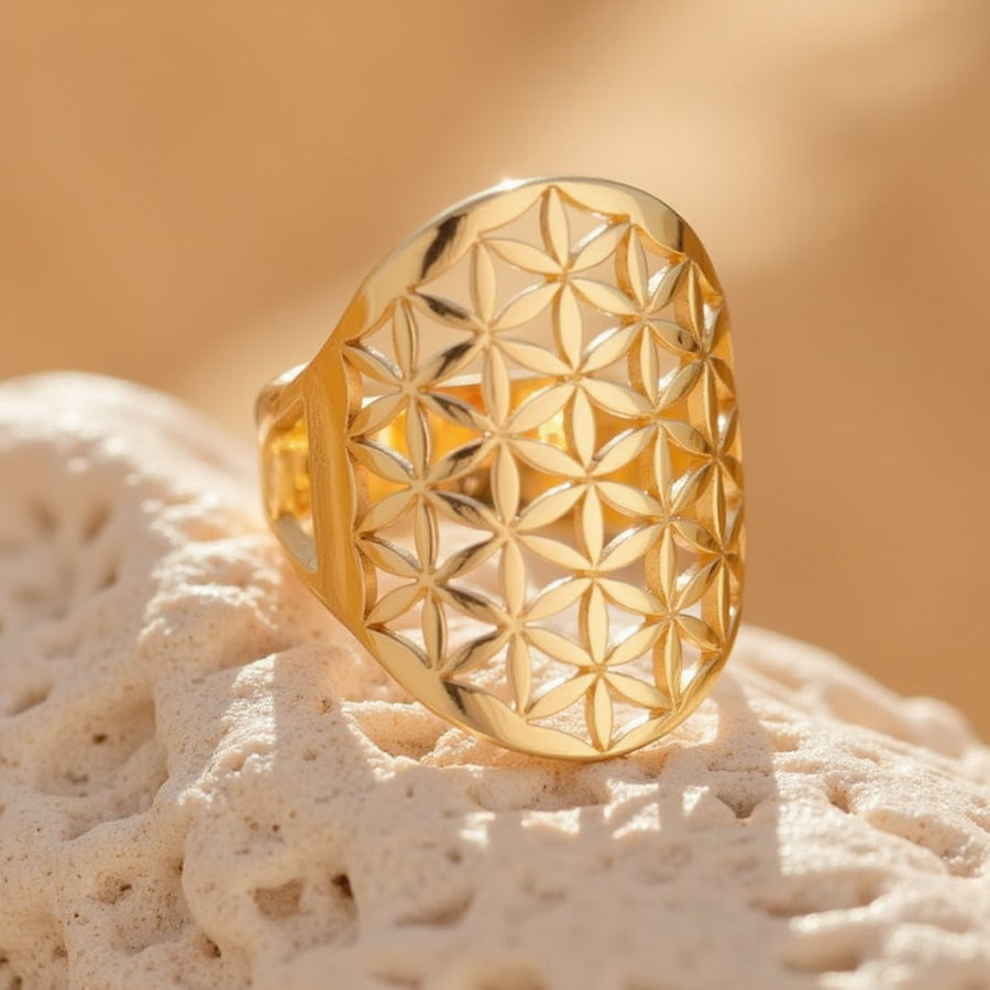 "Flower of Life" Adjustable Ring