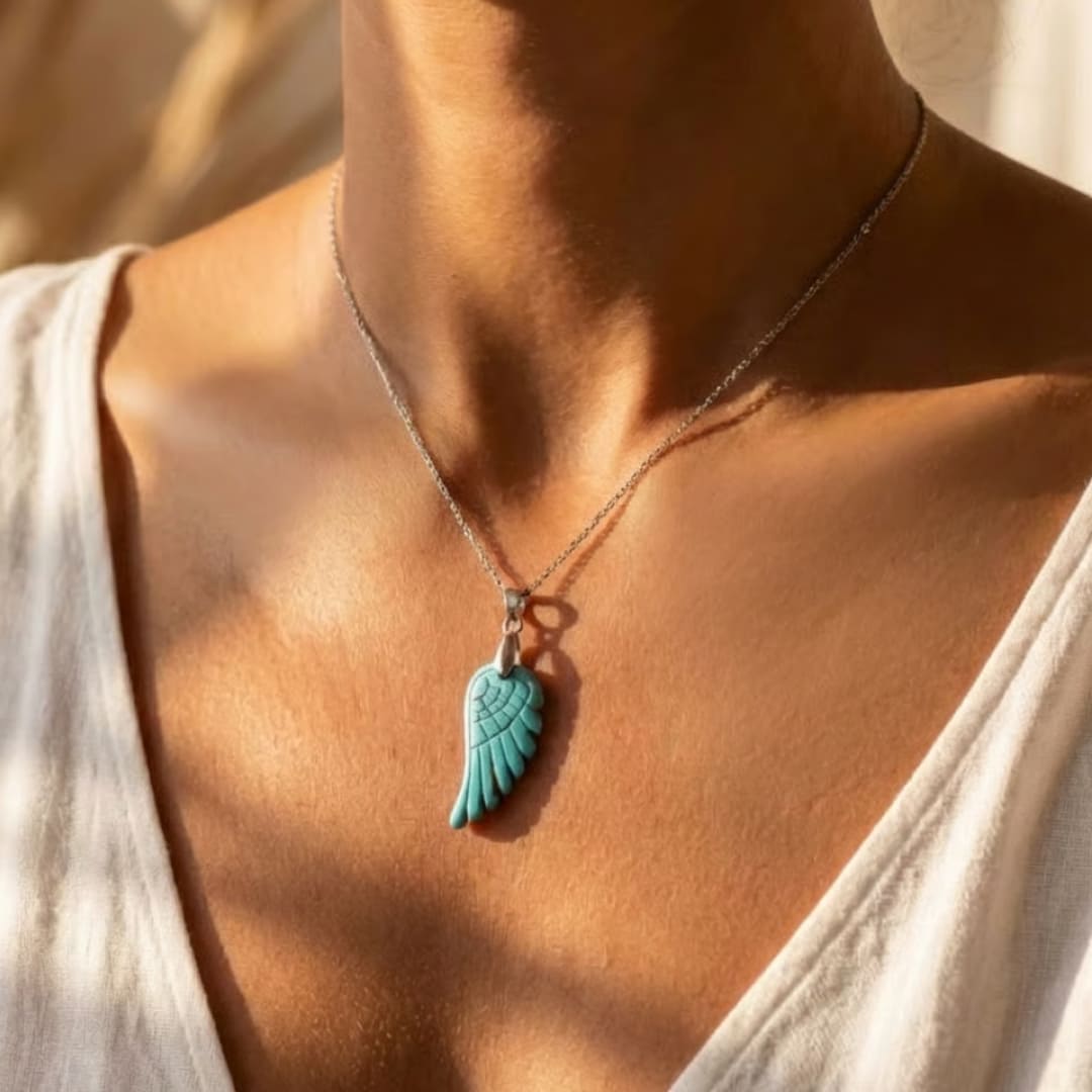 "Light Wing" Pendant in Natural Stone