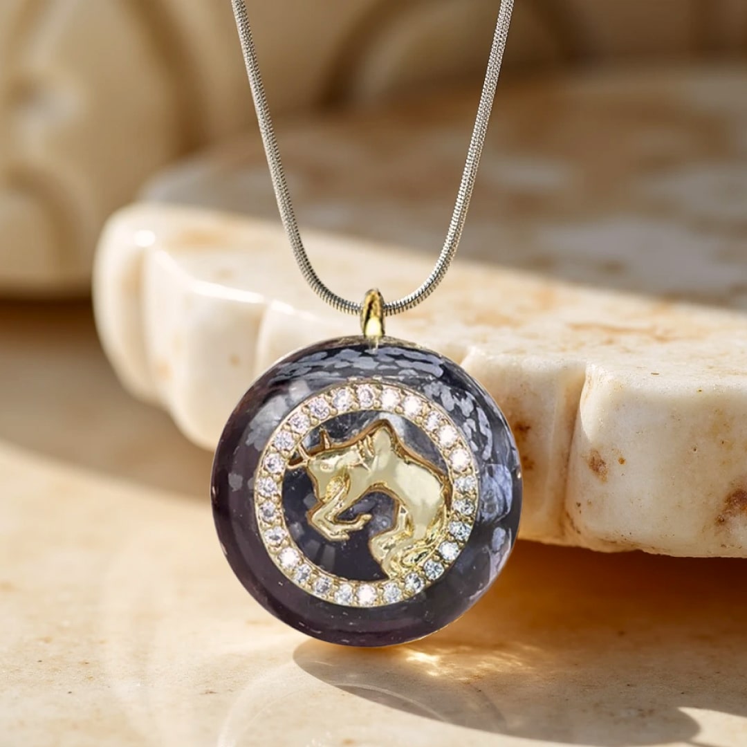 "Astrological Sign" Orgonite Pendant in Stone Chips