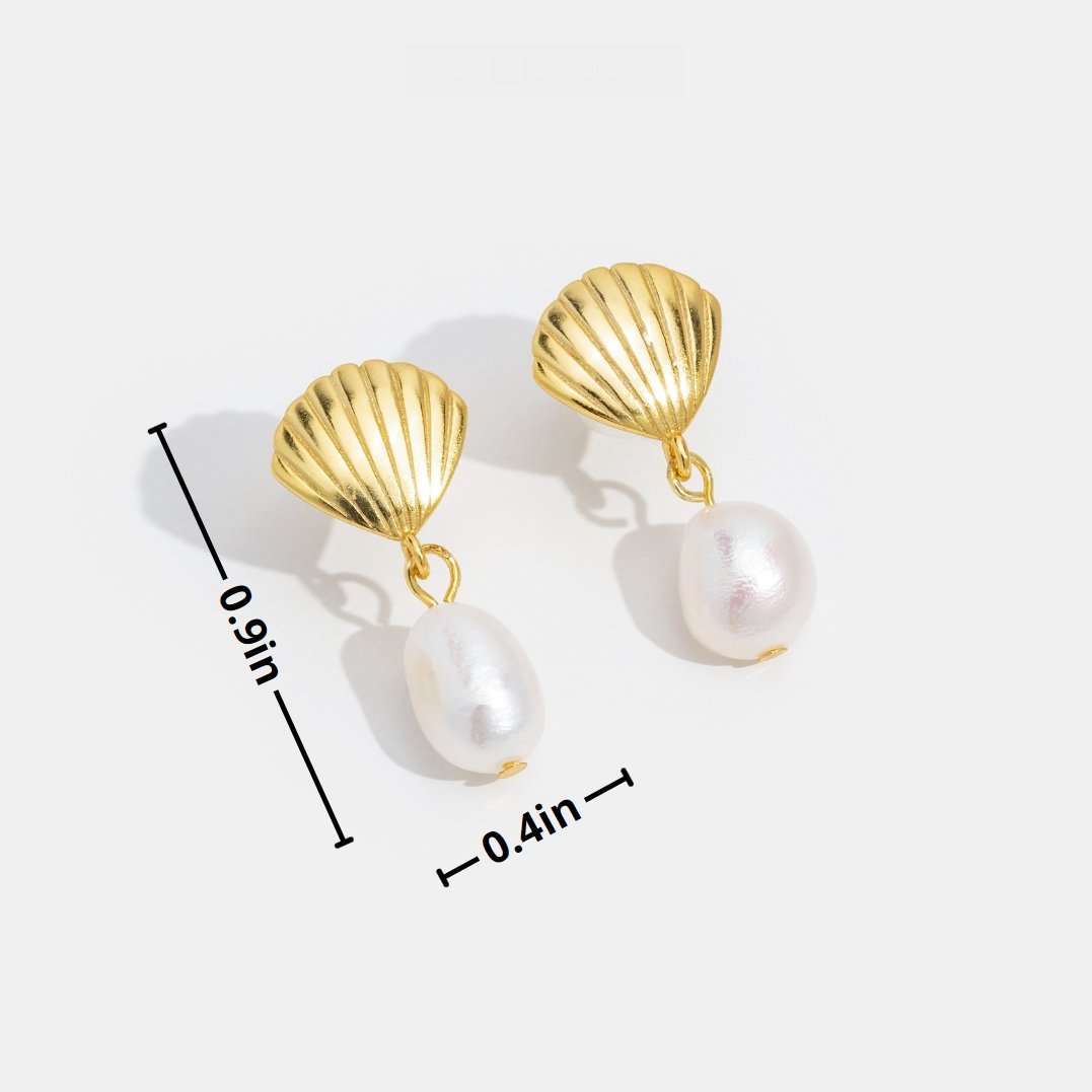 Concetta Shell Pearl Studs