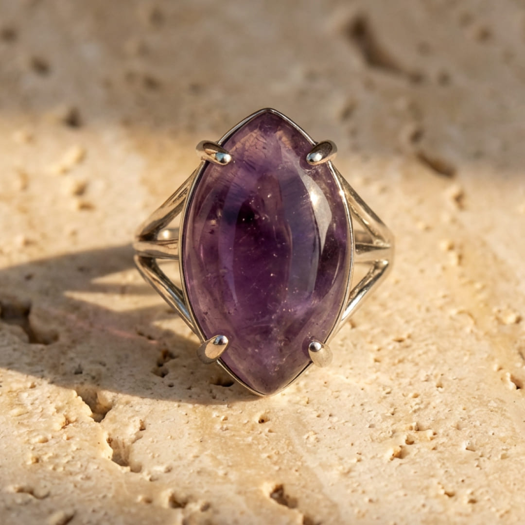 "Vision" Adjustable Ring in Natural Stone
