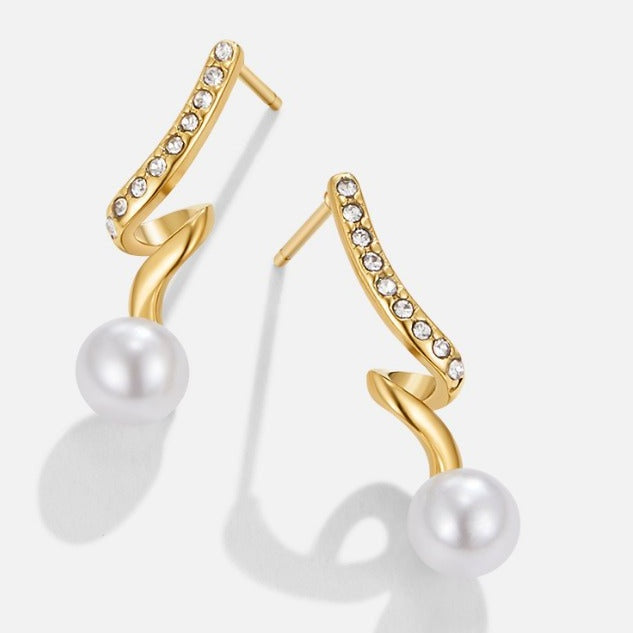 Enrica Pearl Wave Earrings