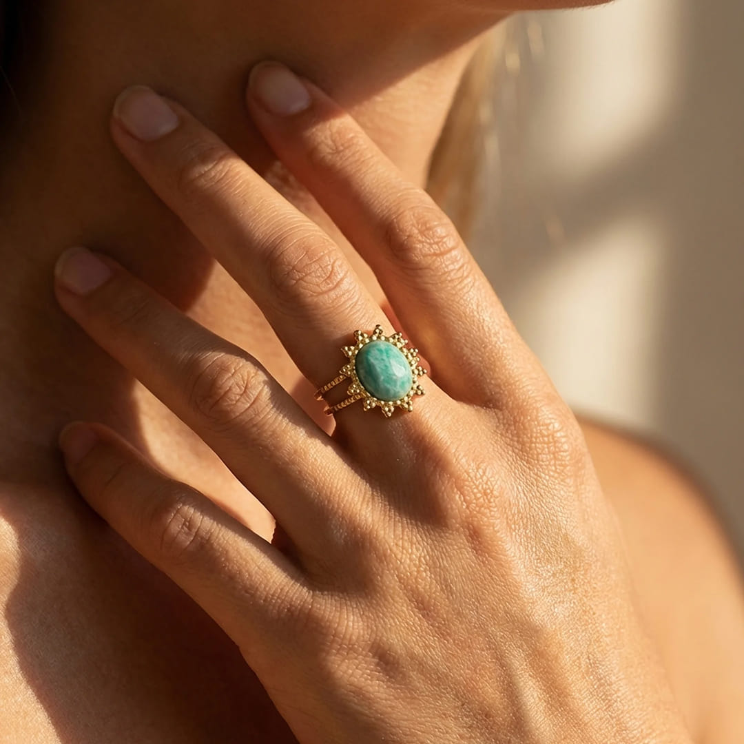 "Nalini" Ring in Amazonite