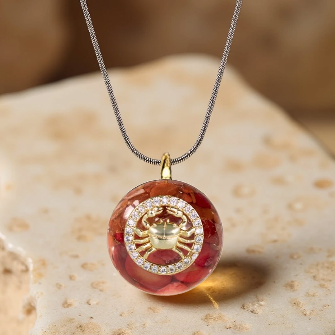 "Astrological Sign" Orgonite Pendant in Stone Chips
