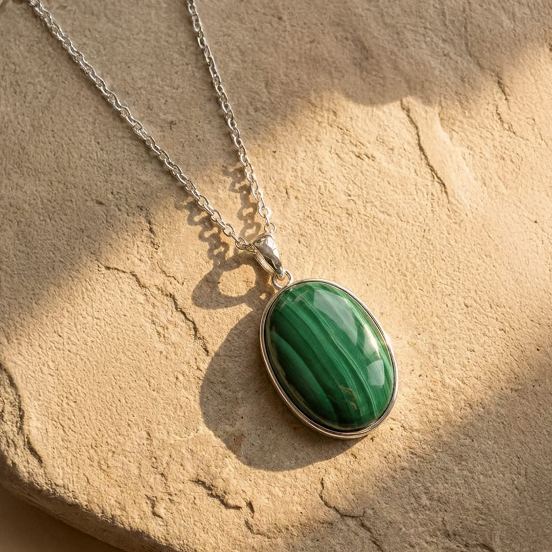 "Inner Rebirth" Pendant in Malachite