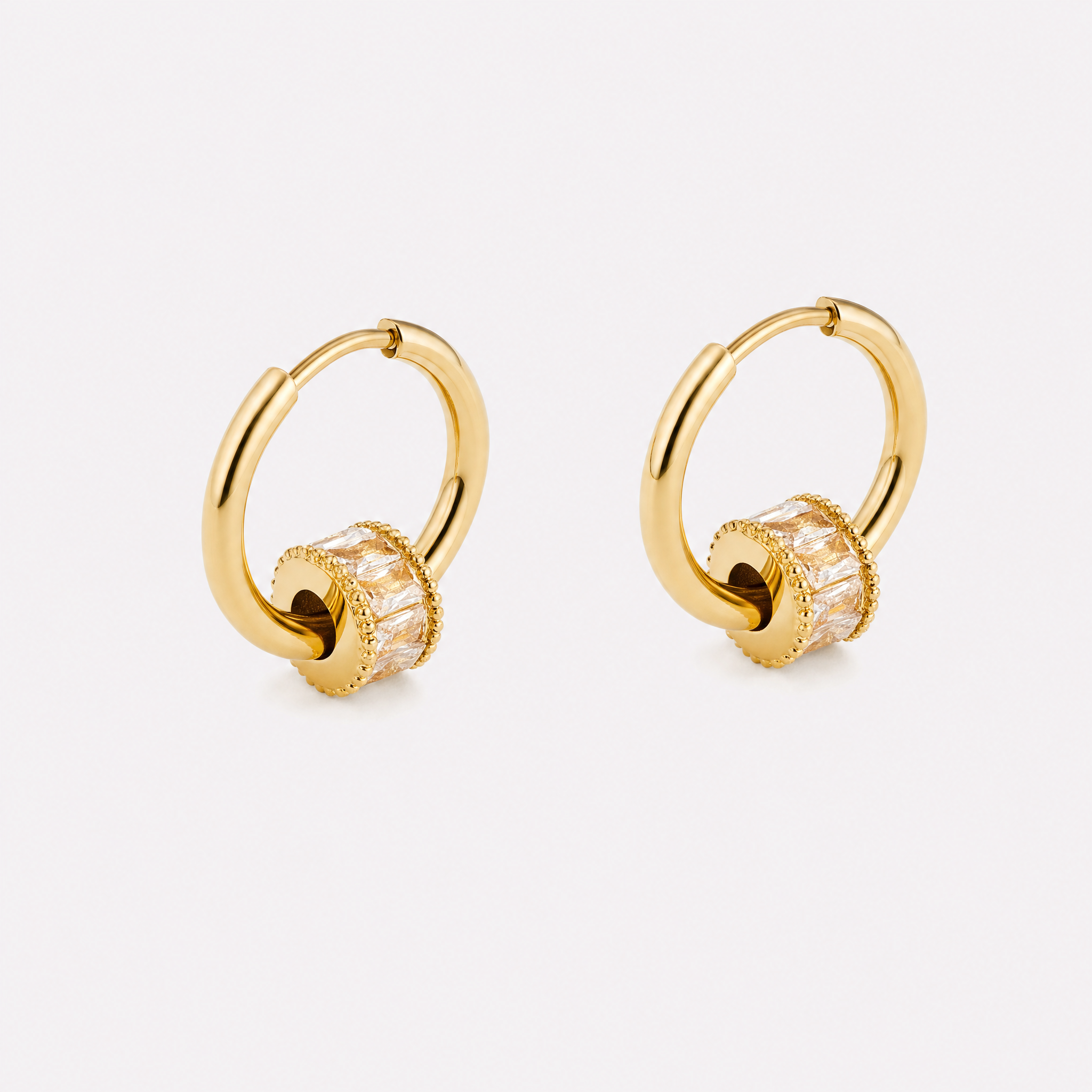 Lidia Crystal Charm Hoops