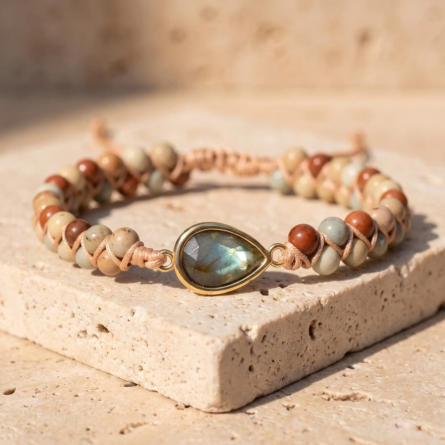 "Boldness" Braided Bracelet in Jasper & Labradorite