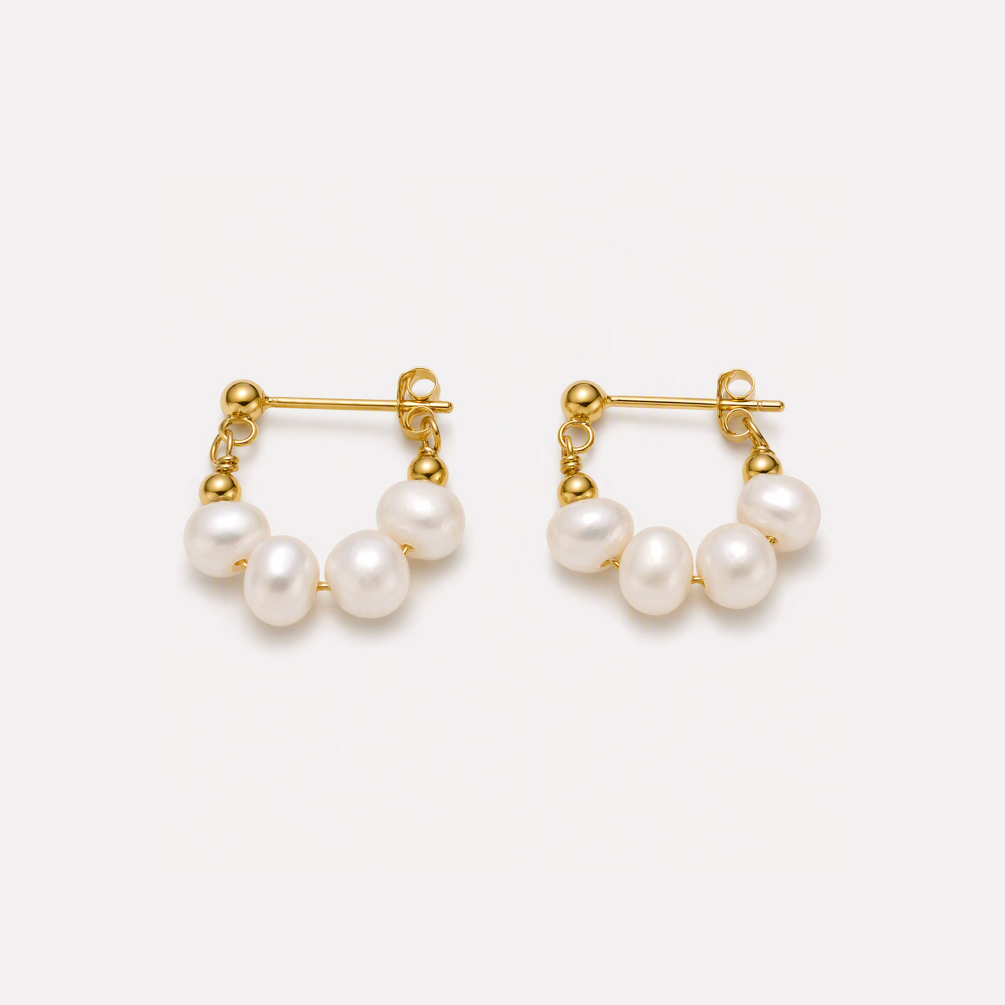 Elettra Pearl Row Hoops