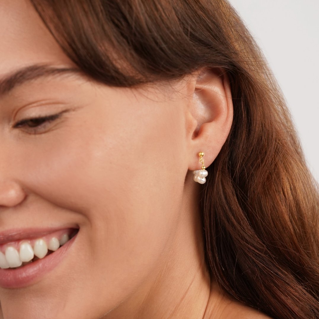 Elettra Pearl Row Hoops