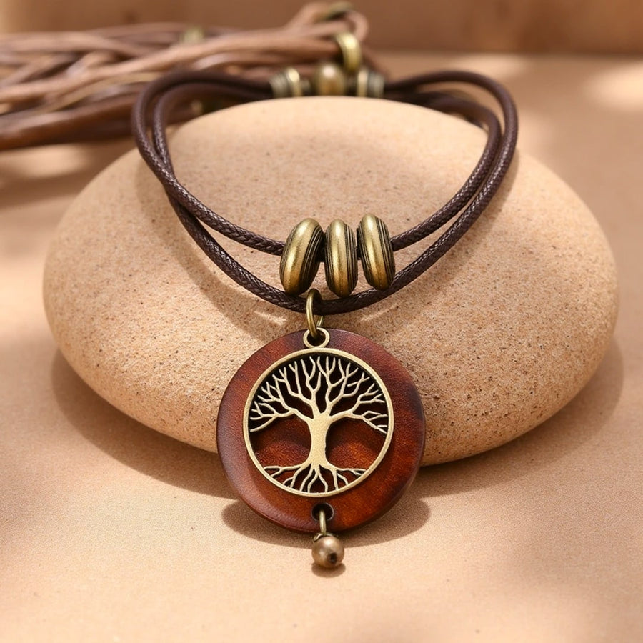 "Tree of Life" Necklace in Natural Wood