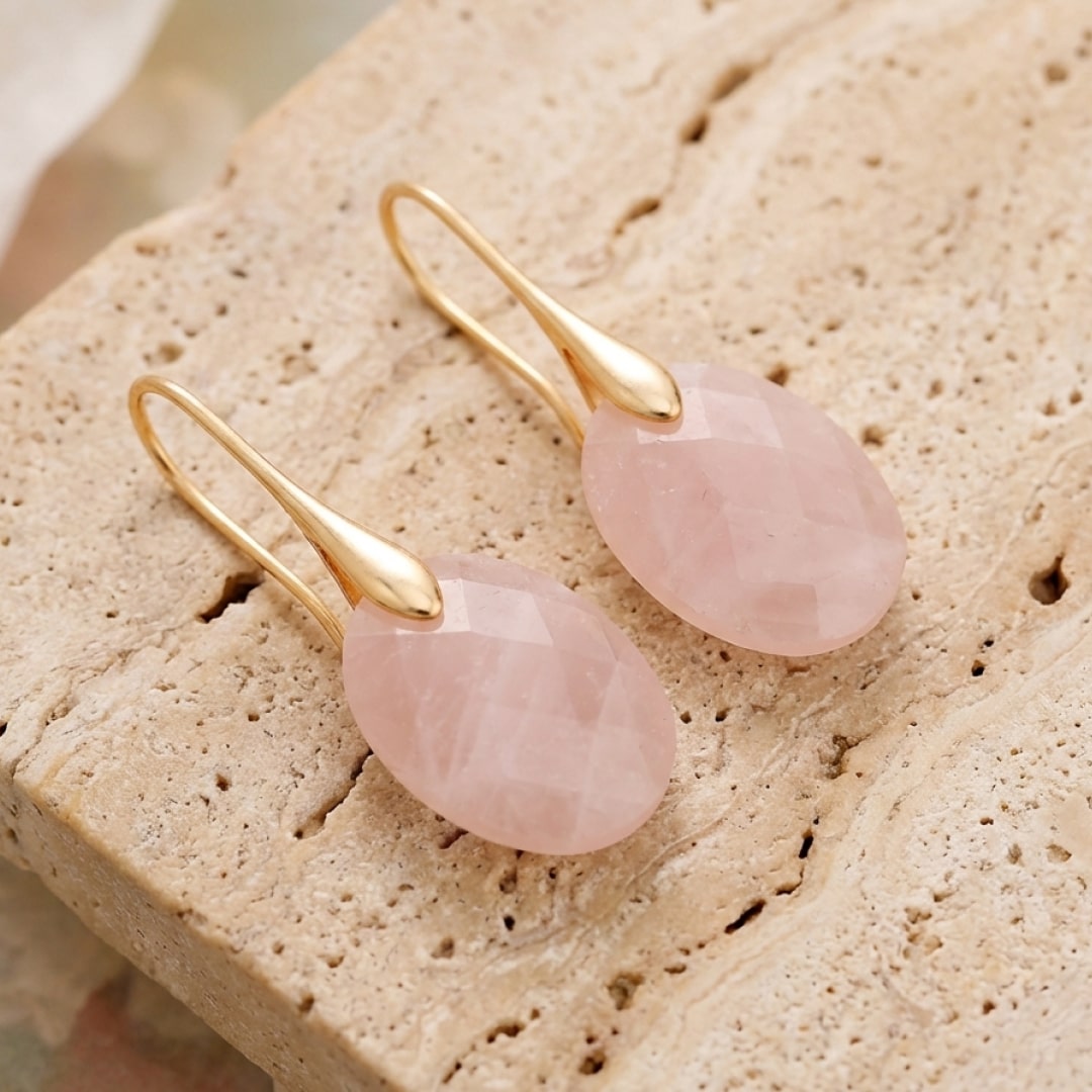 "Elova" Earrings in Natural Stone