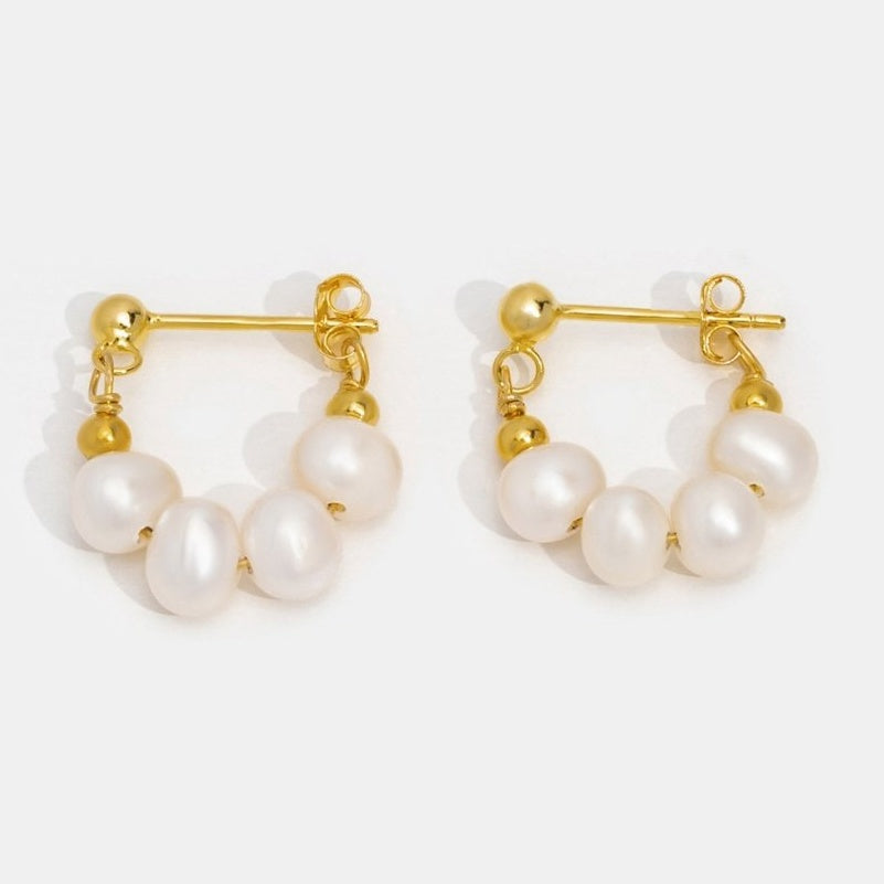 Elettra Pearl Row Hoops