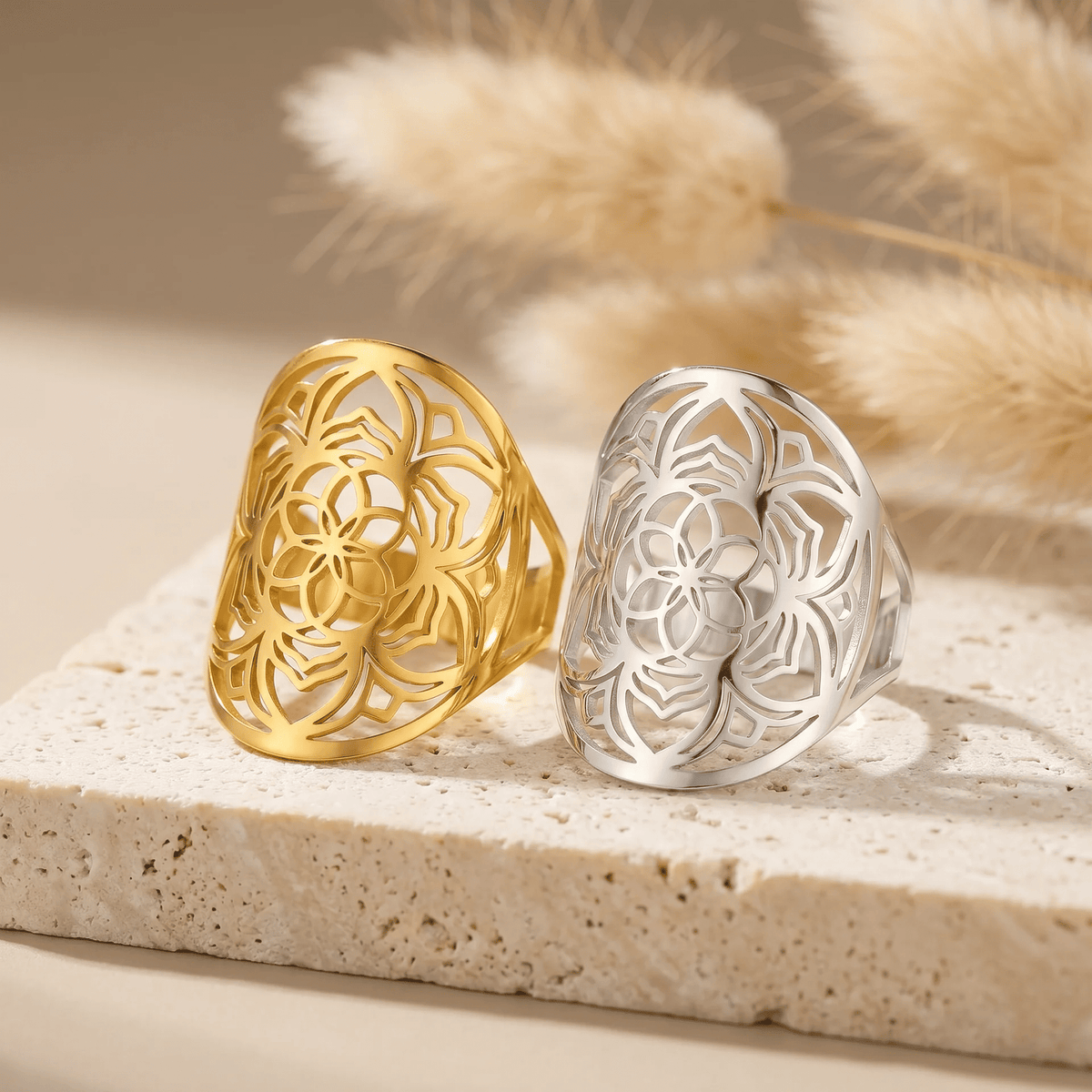 "Mandala Flower" Adjustable Ring