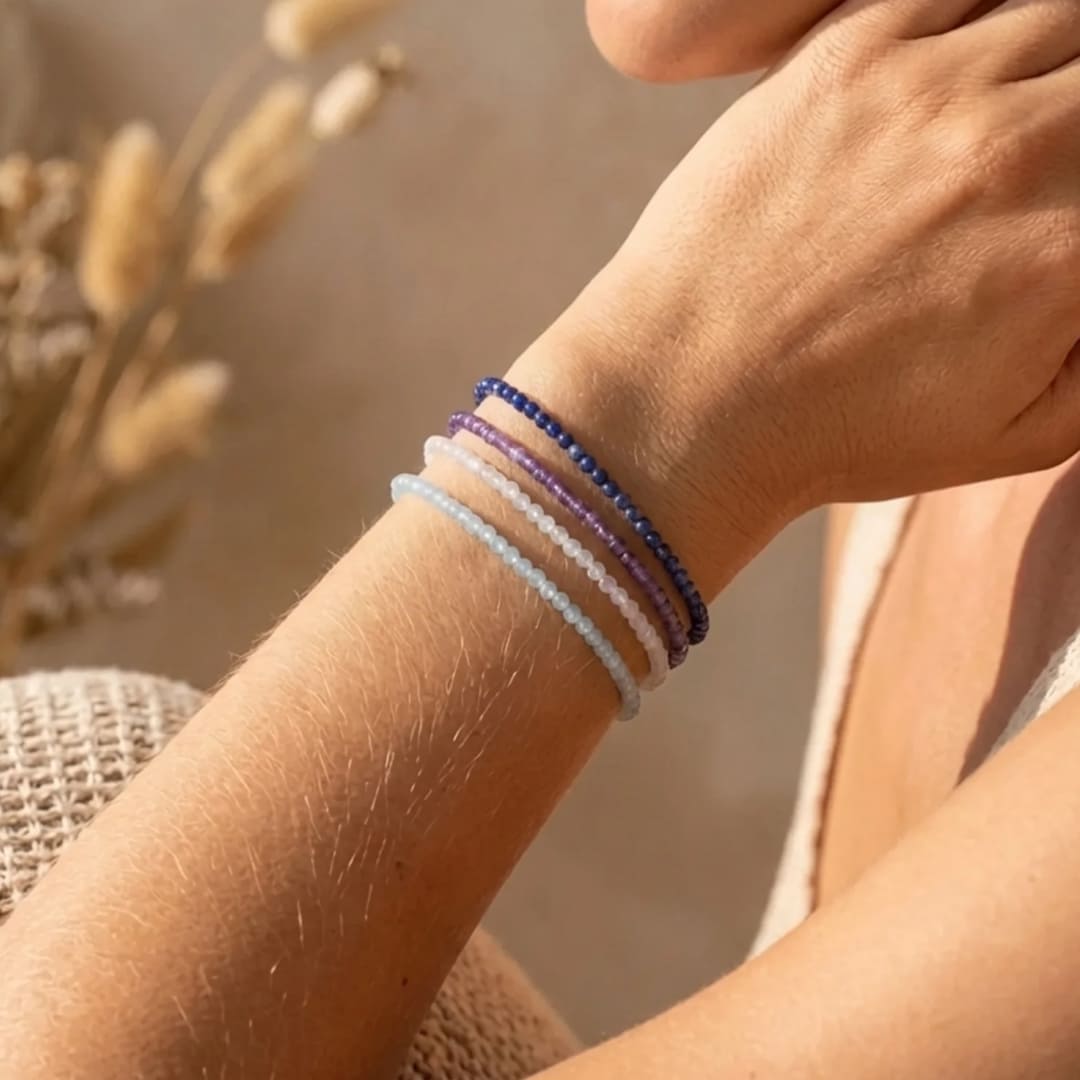 Fine 4 mm Stone Bead Bracelet