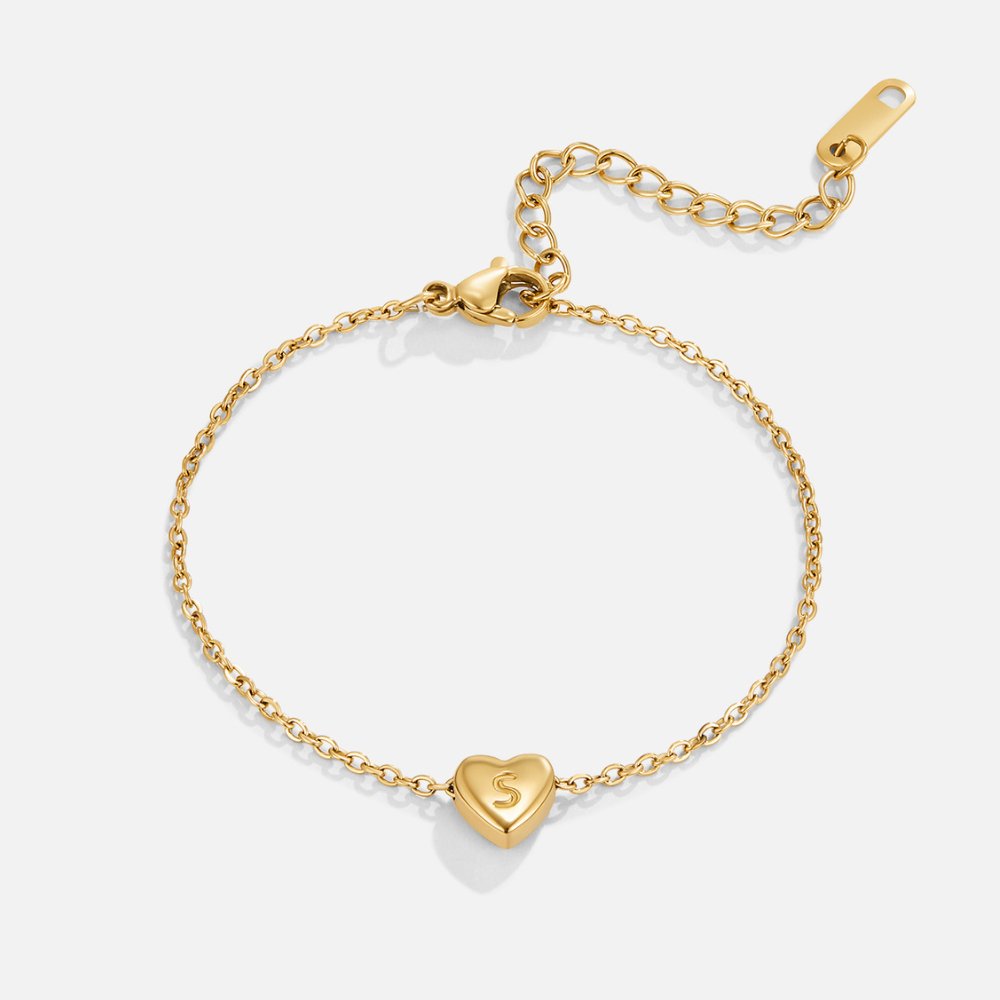 Diletta Heart Initial Bracelet