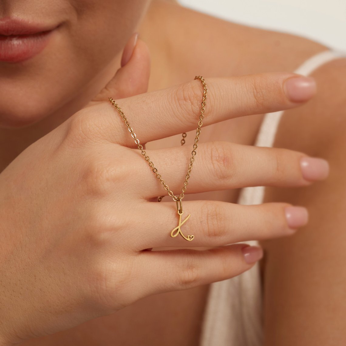 Carina Heart Initial Necklace