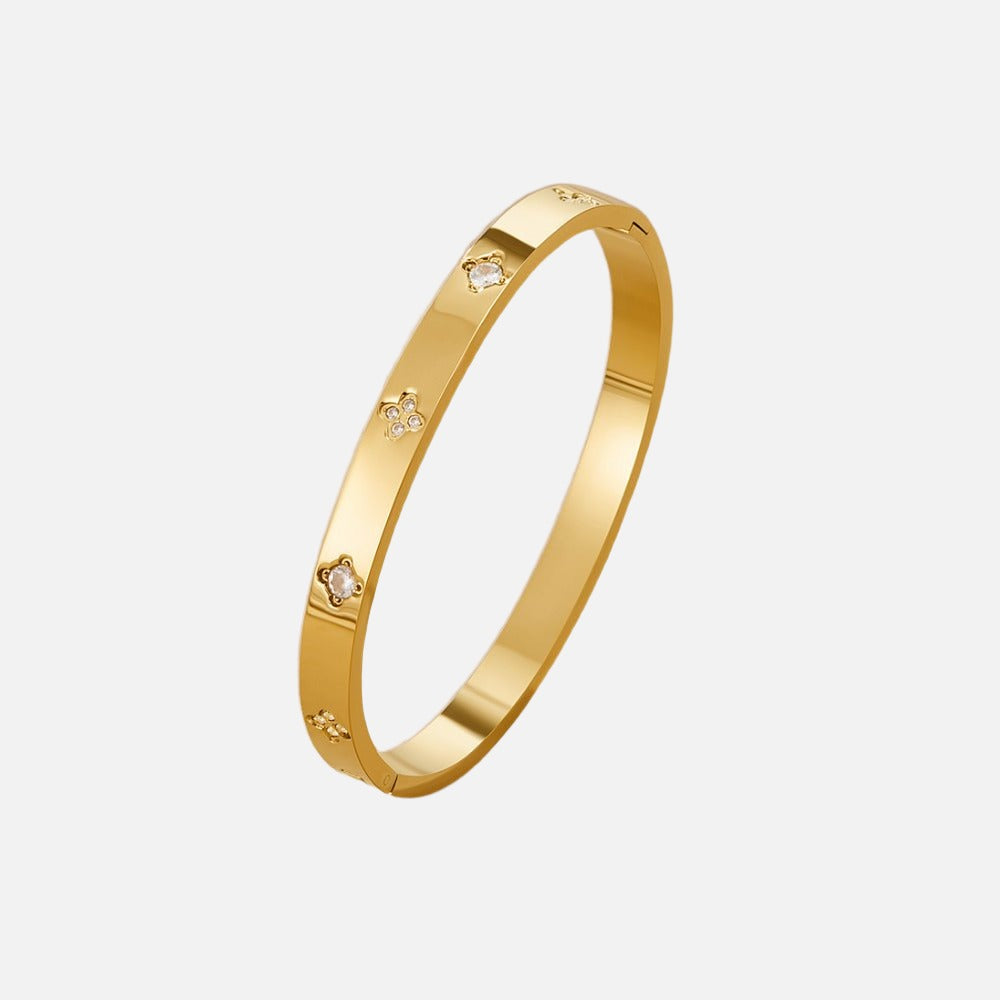 Gold Clover Bangle