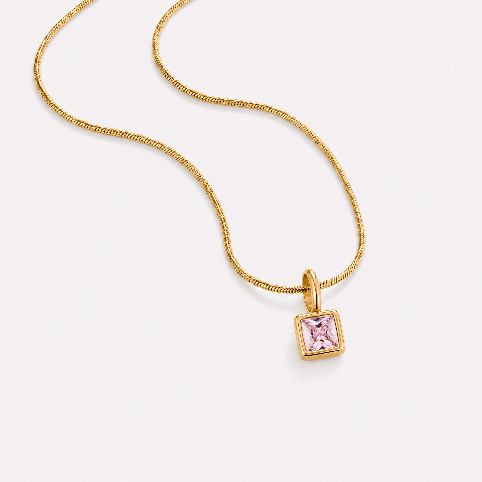 Benedetta Square Birthstone Necklace