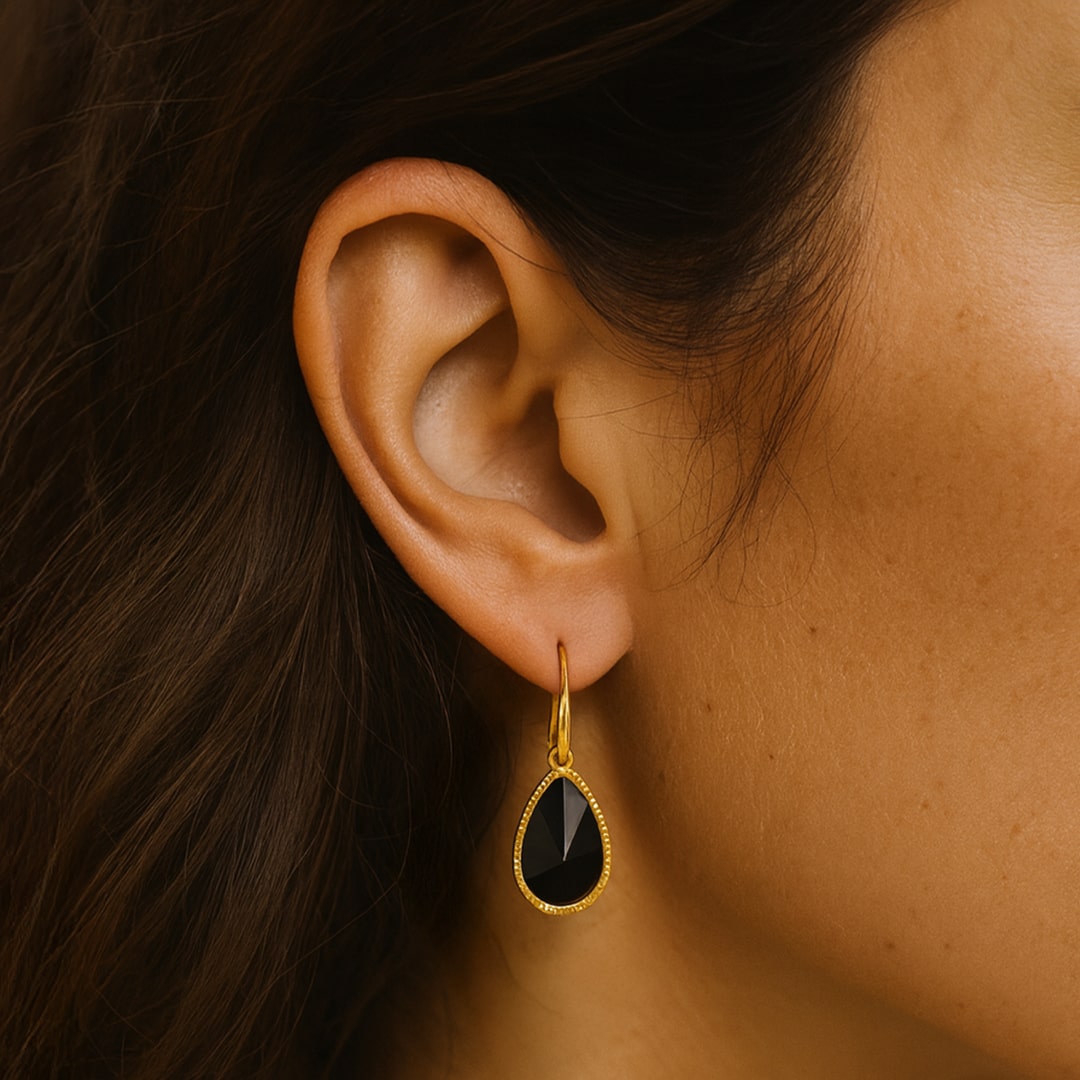 "Symbol of Strength" Earrings in Onyx