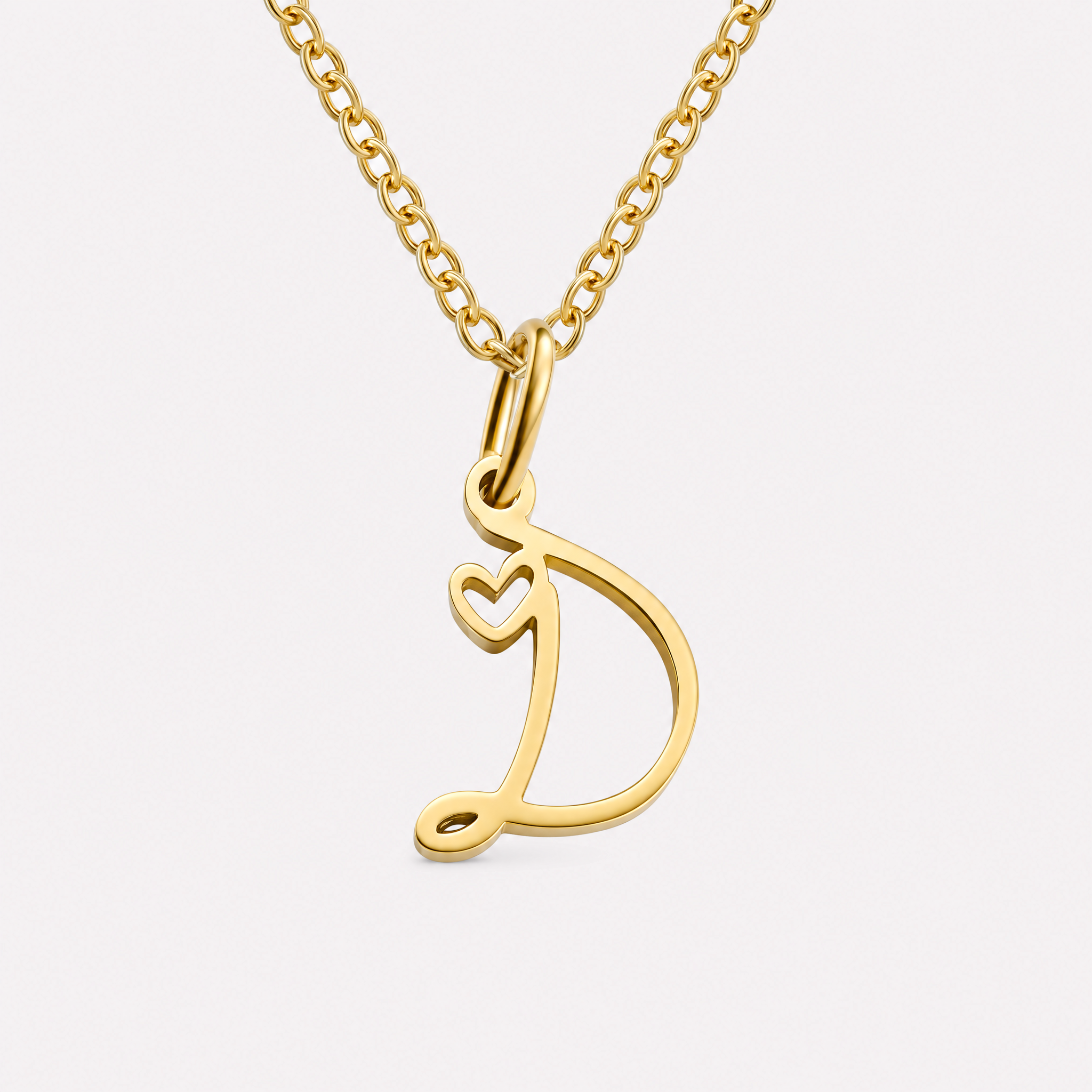 Carina Heart Initial Necklace