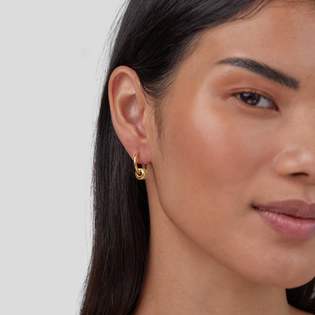 Lidia Crystal Charm Hoops