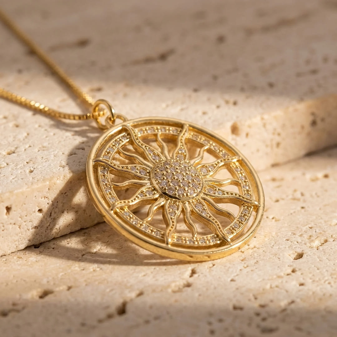 "Inner Radiance" Golden Sun Necklace