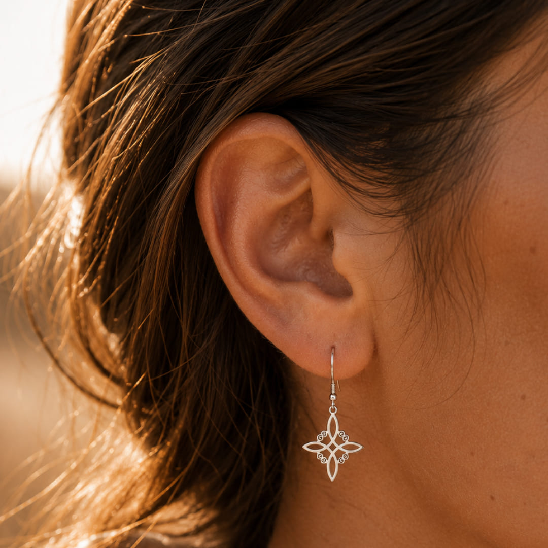 "Shield" Earrings in Protection Knot