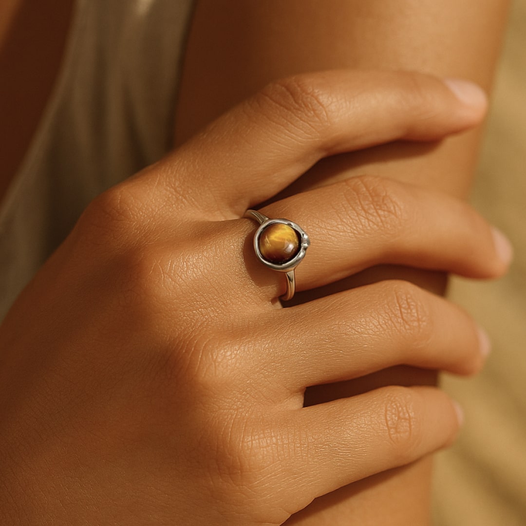 "Shakti" Adjustable Ring in Tiger's Eye