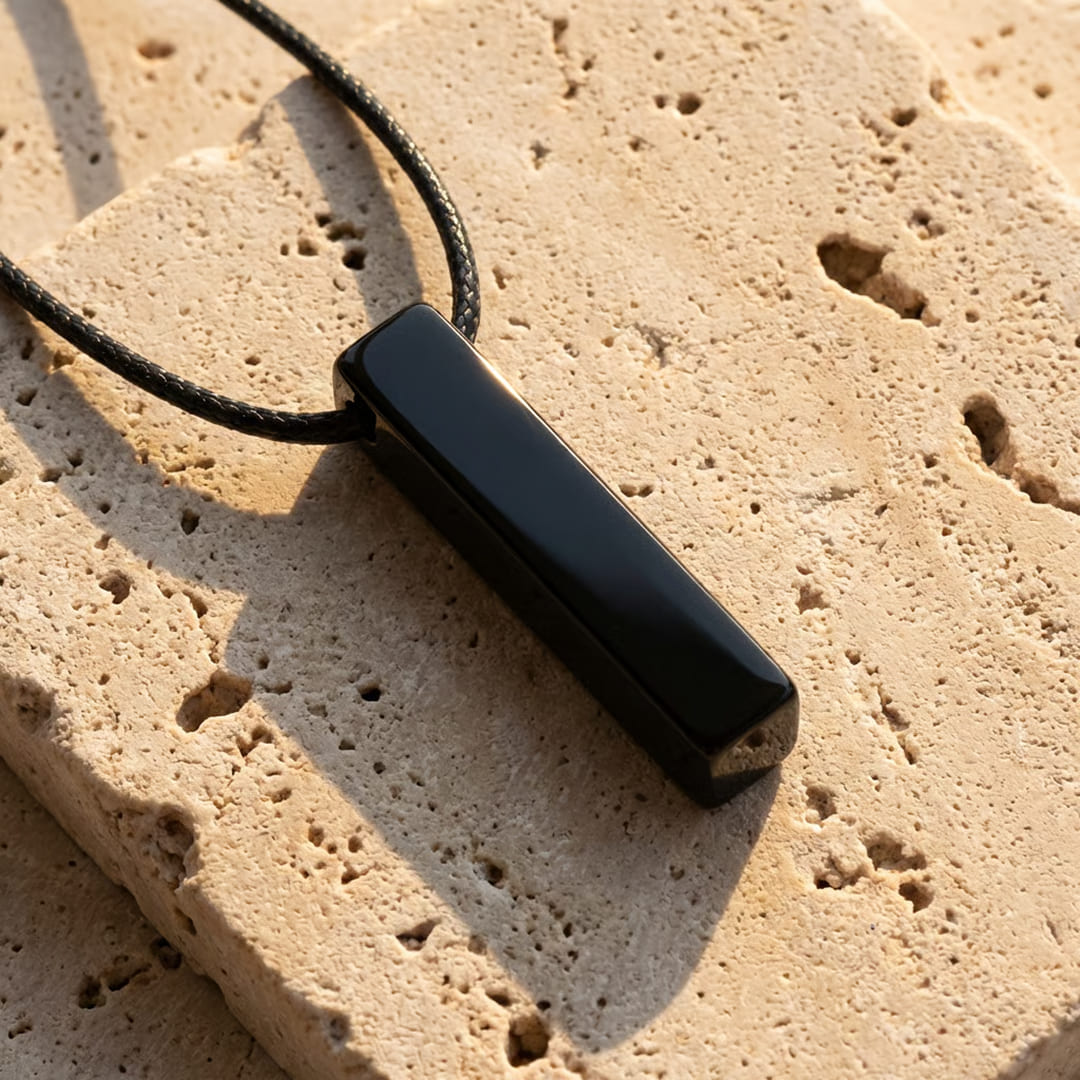 "Protection Rod" Pendant in Black Obsidian