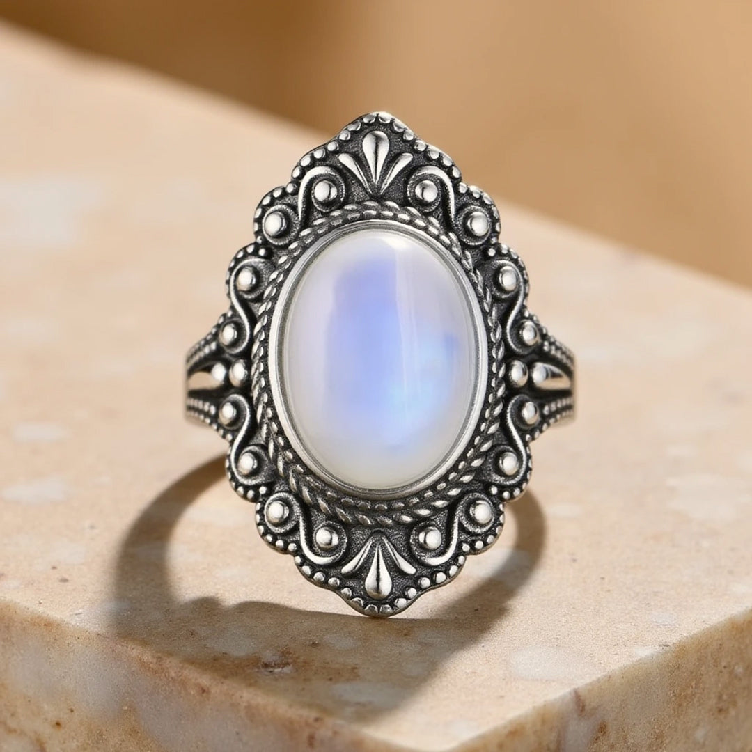 "Omen" Ring in Moonstone