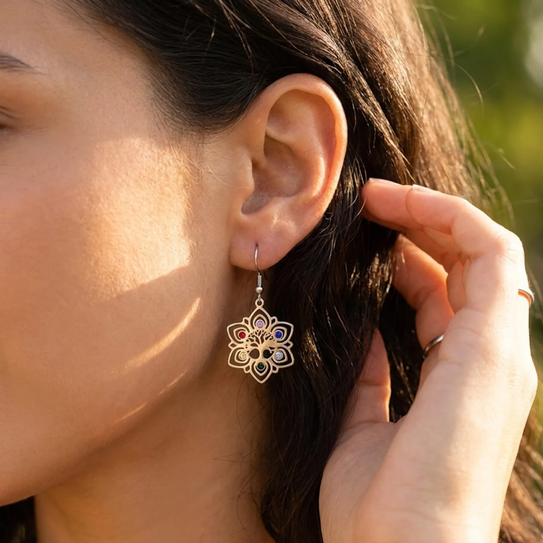 "Timeless Radiance" Tree of Life Earrings