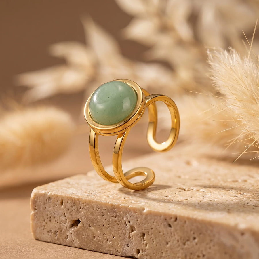 "Arya" Ring in Green Aventurine