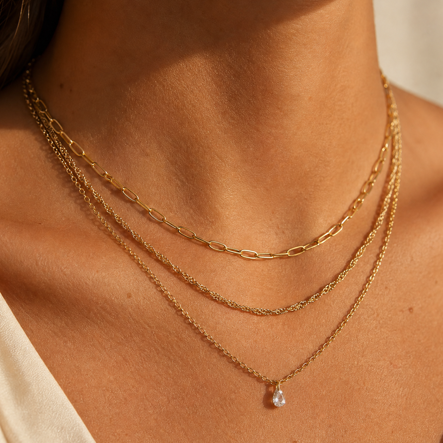 Romana Triple Chain Necklace