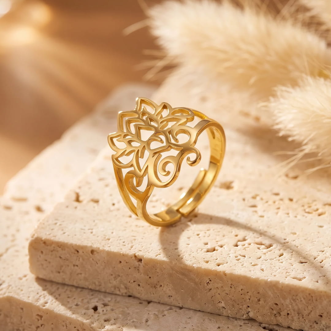 "Bohemian Lotus" Adjustable Ring