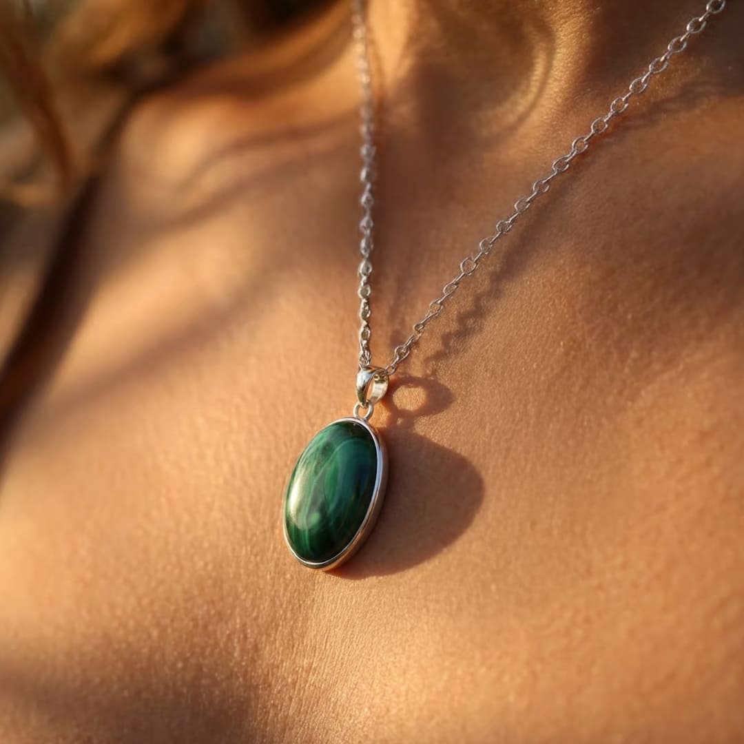 "Inner Rebirth" Pendant in Malachite