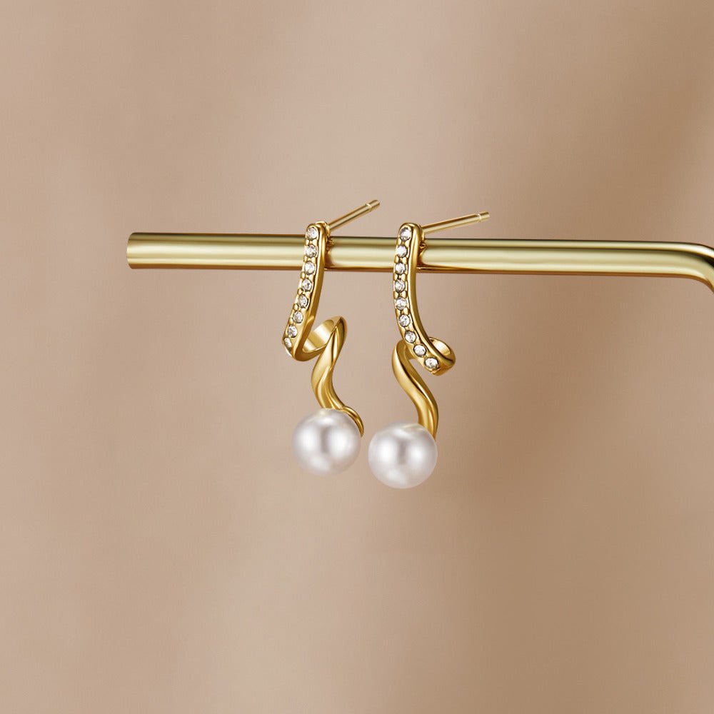 Enrica Pearl Wave Earrings
