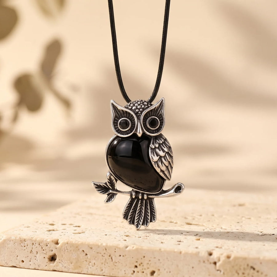 "Owl" Necklace - Natural Stone of Your Choice