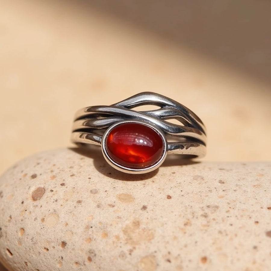 "Prema" Adjustable Ring in Garnet