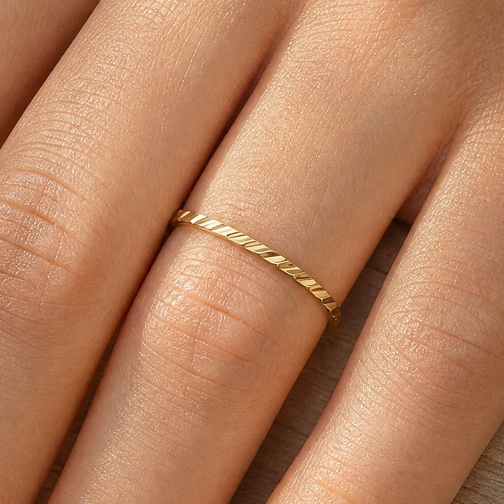 Rosalia Ribbed Stacking Ring