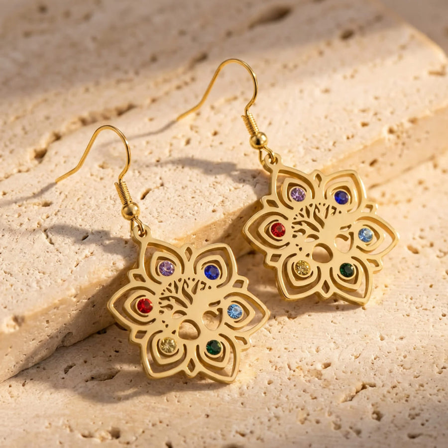 "Timeless Radiance" Tree of Life Earrings