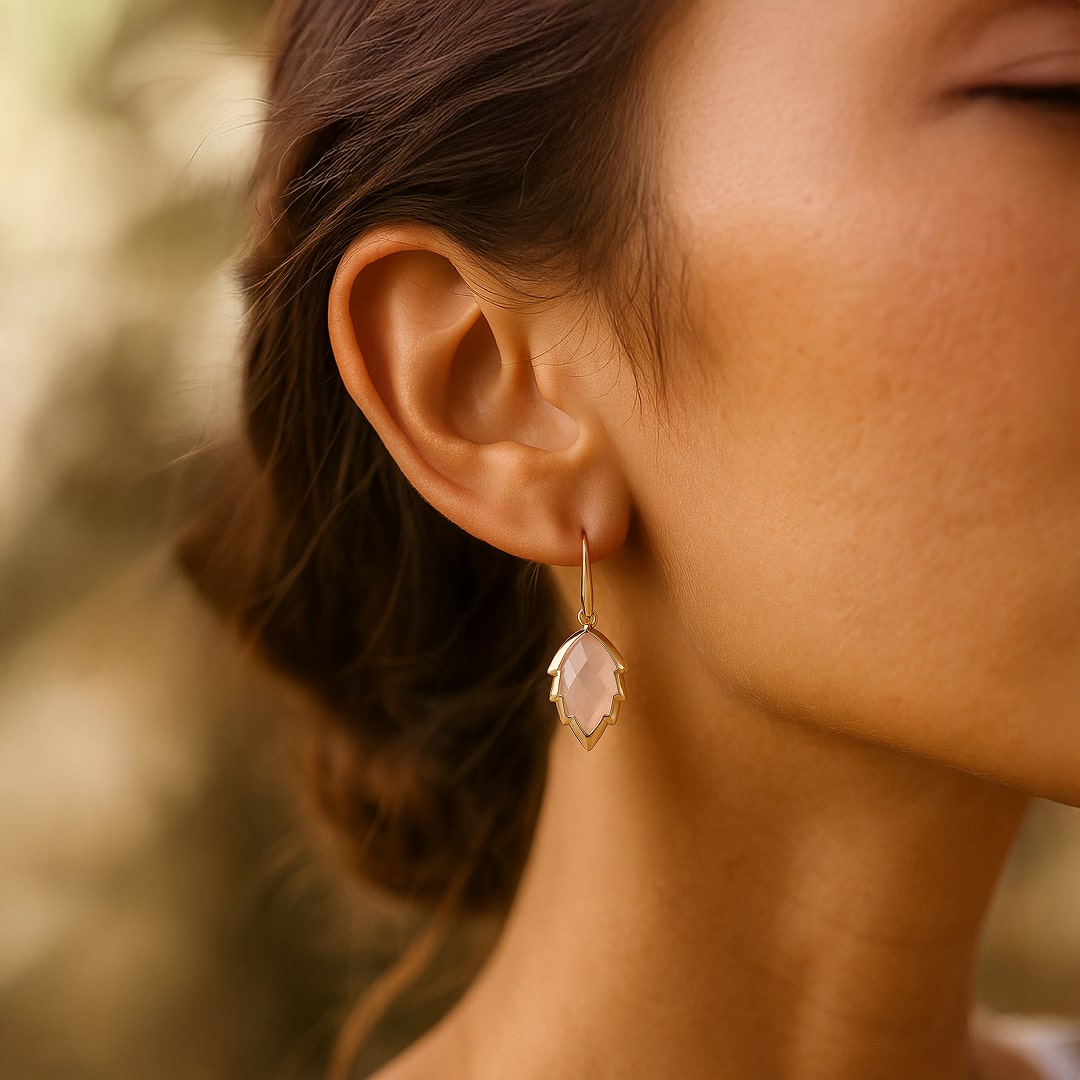 Leaves of the Tree Earrings in Natural Stone