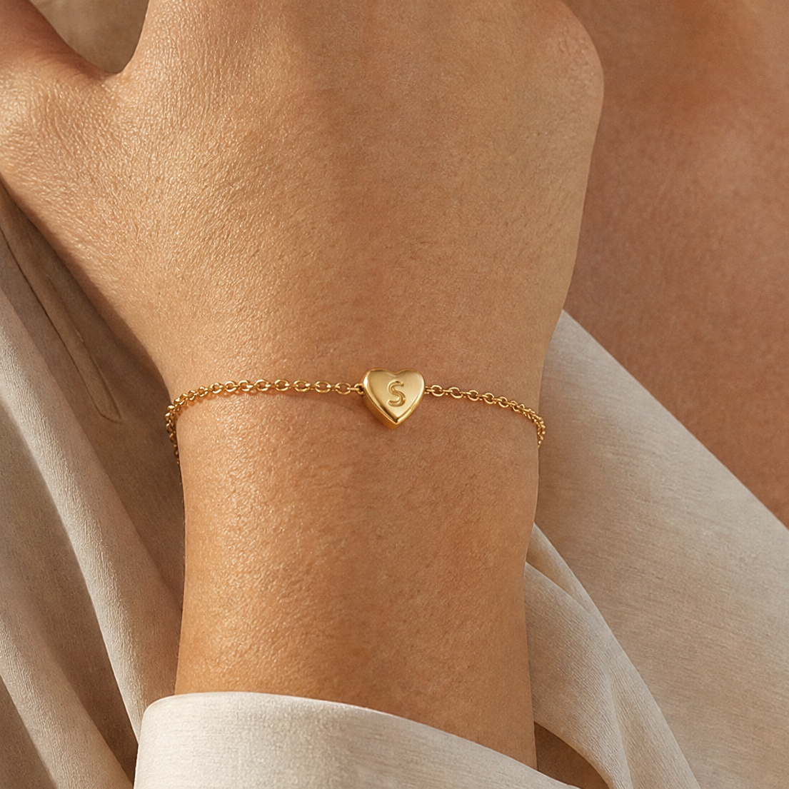 Diletta Heart Initial Bracelet