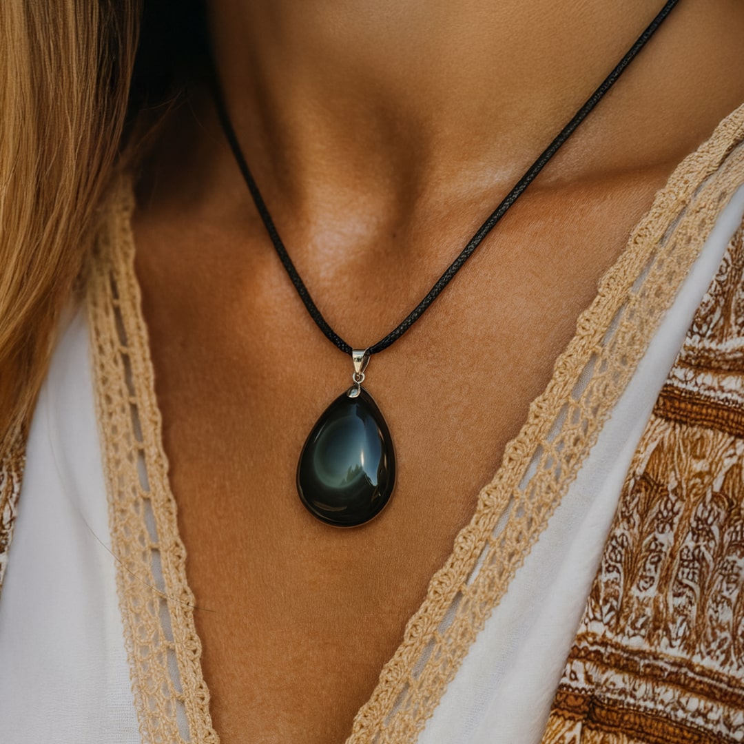Drop Pendant in Celestial Eye Obsidian