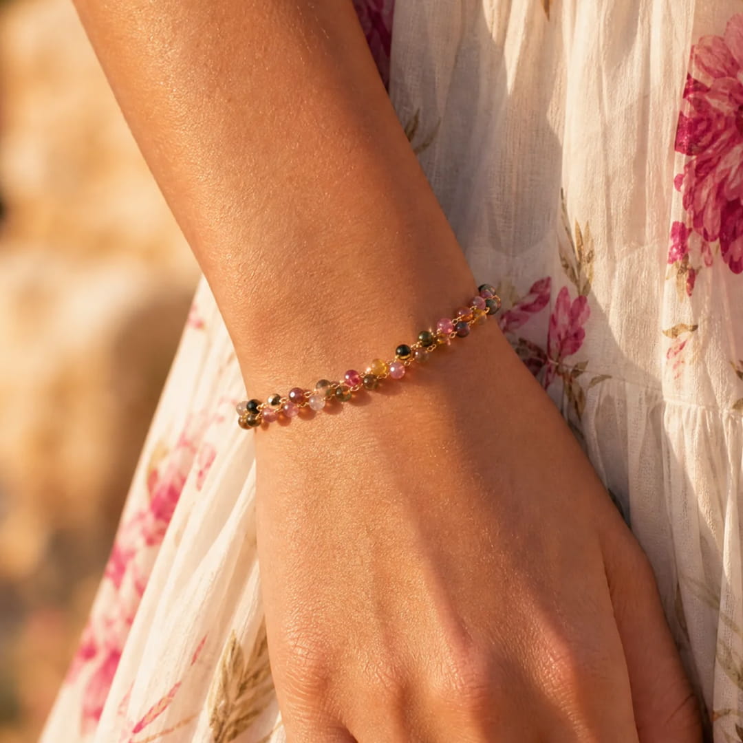 Elegant Bracelet in Multicolor Tourmaline