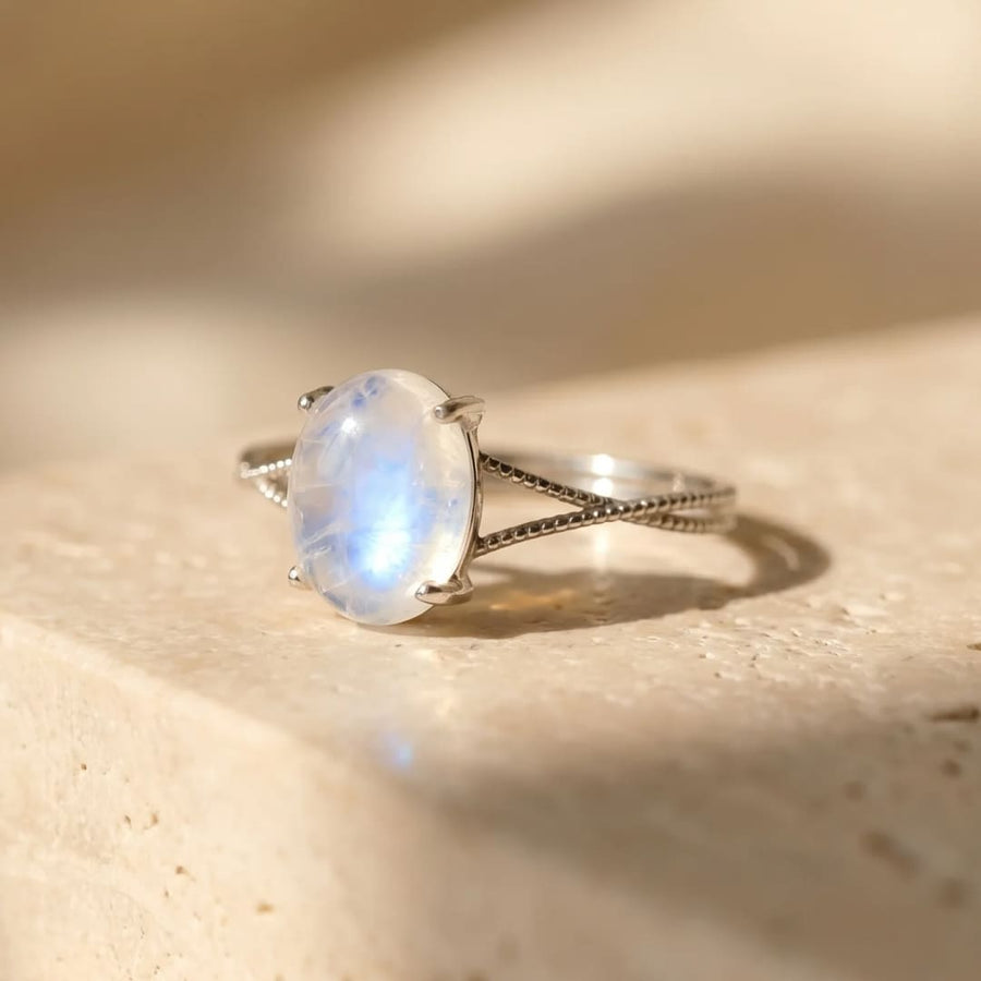 "Clarity of the Soul" Adjustable Ring in Moonstone